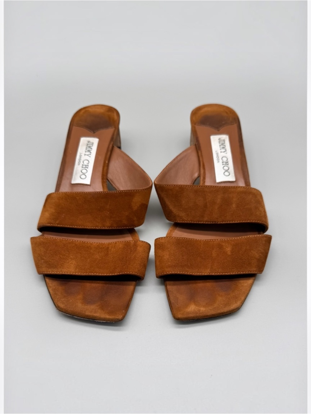 Jimmy Choo Rori Suede Slide Mules Tan Women’s Size 38.5 - Picture 2 of 8